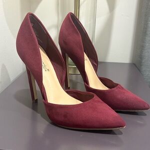 EUC Burgundy Suede Stiletto Heels